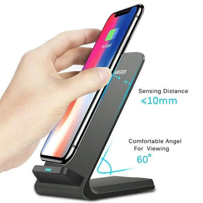 Qi Wireless Fast Charger Charging Pad Stand Dock For Galaxy Phone